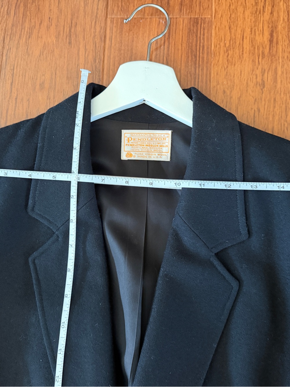 Vintage Pendleton 100% Virgin Wool Black Blazer Gold Buttons Lined USA Size 6 - Picture 13 of 14